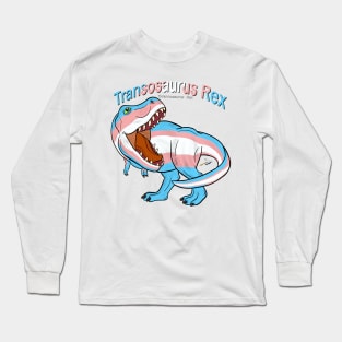 Transosaurus Rex (text) (scaled) - Transgender Pride Long Sleeve T-Shirt